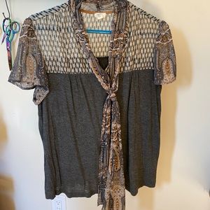 TINY top with bow neck